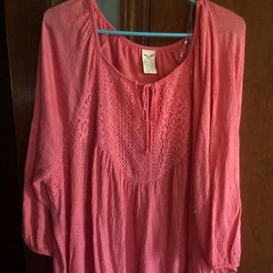 Faded Glory coral 3/4 sleeve tunic